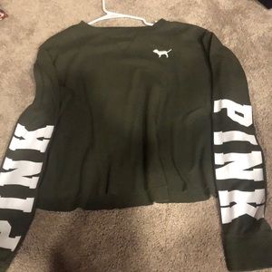 A waffle knit army green shirt